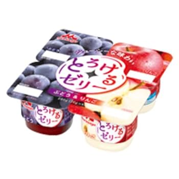 Amazon.co.jp: 森永 とろけるゼリー4P ぶどう＋りんご 6パック